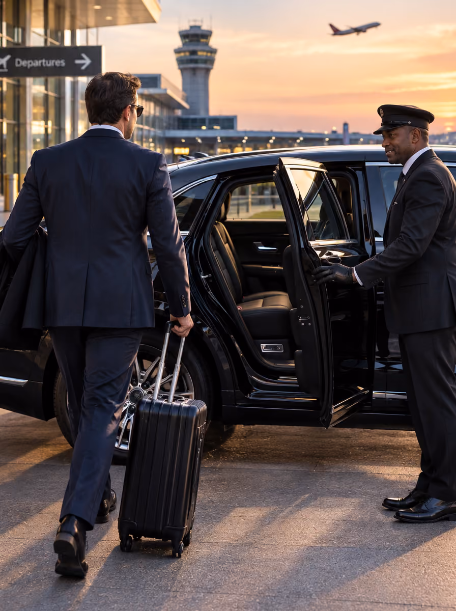 Boxborough Limousine Service chauffeur opening the door for a vip client Boxborough Limousine Service chauffeur opening the door for a vip client